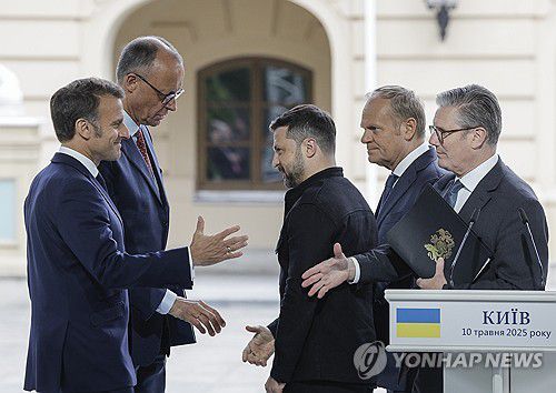 프랑스·독일·우크라이나·폴란드·영국 정상(왼쪽부터)[EPA 연합뉴스 자료사진. 재판매 및 DB 금지]