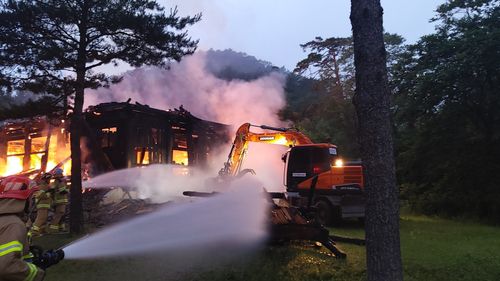 화재 진압 현장[강원특별자치도소방본부 제공. 재판매 및 DB 금지]