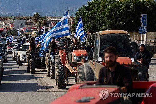 보조금 지연 지급에 성난 그리스 농민들[AFP 연합뉴스 자료사진./ 재배포 및 DB 금지]