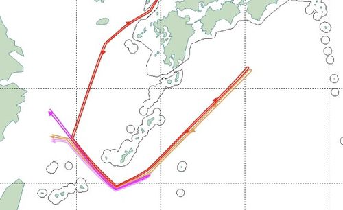 중국·러시아 군용기 비행 경로[방위성 보도자료 캡처. 재판매 및 DB 금지]