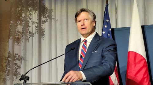 랜도 미국 국무부 부장관(워싱턴=연합뉴스) 김동현 특파원 = 크리스토퍼 랜도 미국 국무부 부장관이 11일(현지시간) 워싱턴DC 미국평화연구소에서 열린 '팍스 실리카' 행사에서 발언하고 있다. 2025.12.11