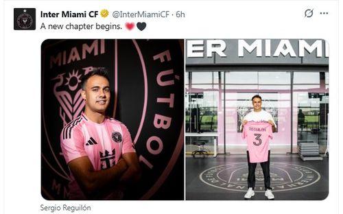 레길론의 영입을 발표한 인터 마이애미.[인터 마이애미 구단 SNS. 재판매 및 DB 금지]