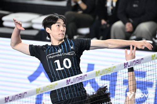 공격하는 현대캐피탈의 김진영[한국배구연맹 제공. 재판매 및 DB 금지]