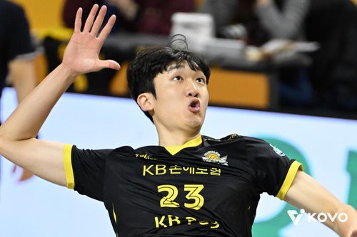 공격하는 KB손해보험의 이준영[한국배구연맹 제공. 재판매 및 DB 금지]