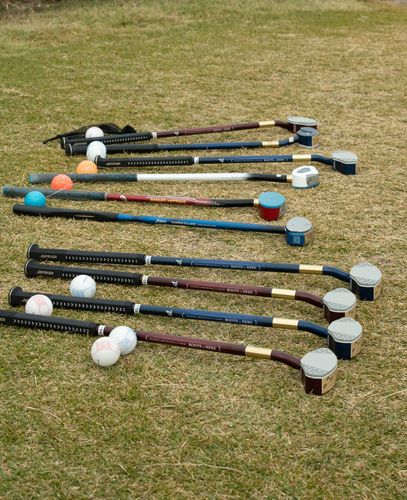 그라운드 골프는 채 하나와 공만 있으면 즐길 수 있다.  [사진/성연재 기자]