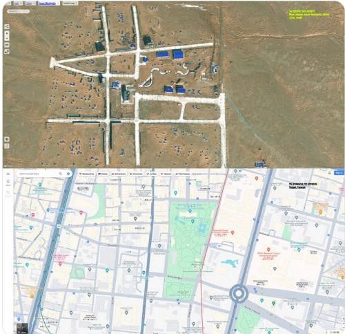 중국군의 대만 총통부 등 사격장 표적지(위)[sfx_ewss 엑스(X·옛 트위터) 캡처. 재판매 및 DB 금지]