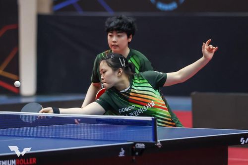 유예린(앞)과 여자복식 호흡을 맞춘 유한나[WTT 인스타그램 캡처. 재판매 및 DB 금지]