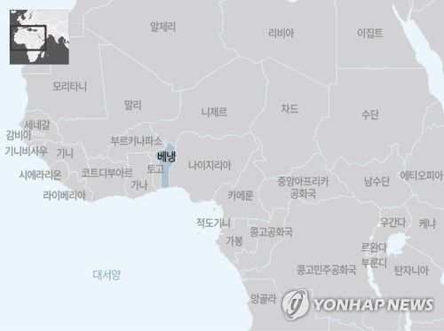 아프리카 베냉 지도[제작 양진규]