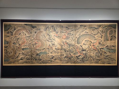 '쌍룡희주도'(서울=연합뉴스) 박의래 기자 = 서울 종로구 사간동 갤러리현대 본관에서 열린 '장엄과 창의: 한국 민화의 변주'전에 전시된 '쌍룡희주도'. 2026.1.14. laecorp@yna.co.kr