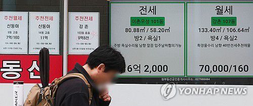 부동산 전·월세 안내문[연합뉴스 자료사진]