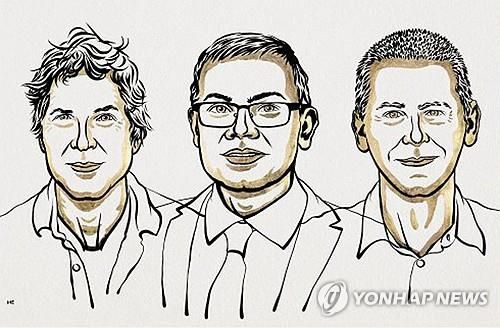 노벨 화학상에 베이커·허사비스·점퍼 공동수상    (서울=연합뉴스) 스웨덴 왕립과학원 노벨위원회는 9일(현지시간) '단백질 설계'에 기여한 미국 생화학자 데이비드 베이커(62)와 단백질 구조를 파악하는 인공지능(AI) 모델 '알파폴드'를 개발한 구글의 AI 기업 딥마인드의 데미스 허사비스(48), 존 점퍼(39)를 올해의 노벨 화학상 공동 수상자로 선정했다. 2024.10.9 [노벨위원회 홈페이지 캡처. 재판매 및 DB 금지]