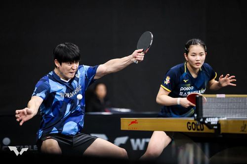 WTT 스타 컨텐더 혼합복식에 나선 박강현(왼쪽)과 김나영 [WTT 인스타그램 캡처. 재판매 및 DB 금지]