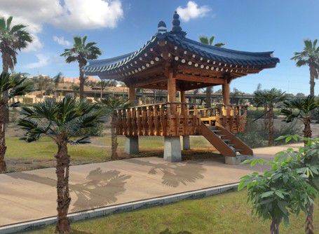 알제리 국립공원에 지어진 한국 정자[전북대 제공]