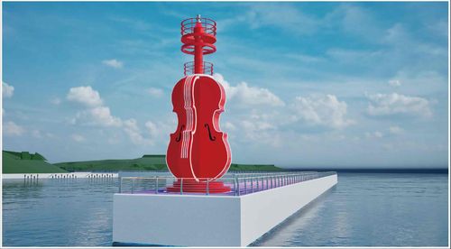 통영항 당동방파제 첼로 모양 등대 [경남도 제공. 재판매 및 DB 금지]