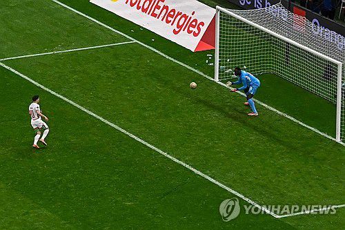 모로코 브라힘 디아스의 페널티킥 실축 장면[AFP=연합뉴스]