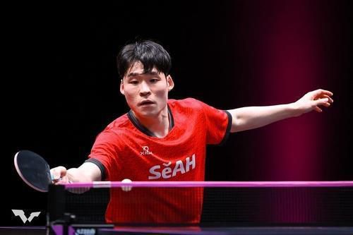 WTT 스타 컨텐더 도하 남자 단식에 나선 장우진[WTT 인스타그램 캡처. 재판매 및 DB 금지]