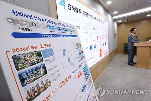 발표하는 오세훈 서울시장(서울=연합뉴스) 강민지 기자 = 오세훈 서울시장이 29일 서울시청 브리핑룸에서 '신속통합기획(신통기획) 2.0' 추진 계획을 발표하고 있다. 2025.9.29 mjkang@yna.co.kr