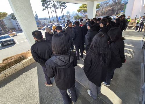 군청 항의 방문한 강원지역 시민·환경단체[촬영 류호준]