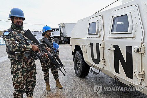 임무 수행 중인 레바논유엔평화유지군(UNIFIL)[EPA 연합뉴스 자료사진. 재판매 및 DB 금지]