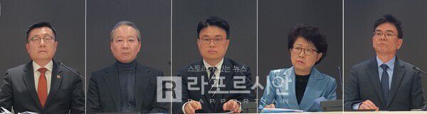 사진 왼쪽부터 박명하·주수호·임현택·박인숙·정운용 후보(기호순)