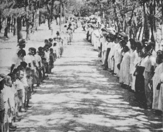 1950∼60년대 소록도에서는 섬을 직원지대와 병사지대(病舍地帶)로 나누고 약 2㎞ 정도의 철조망을 쳐 분리했다. 병사지대 원생에게서 자녀가 태어날 경우 전염을 우려해 직원지대에 있는 '미감아보육소'에 격리시키고, 부모와 자녀들은 이 경계선 도로 양편에 각각 서서 한 달에 한 번만 면회를 허용했다. 면회시 미감아동과 부모는 서로를 만지거나 안아 볼 수가 없었고, 특히 전염을 우려해 자녀들은 바람을 등지고 부모는 바람을 안고 면회를 했다. 이런 면회 장소를 원생들은 탄식의 장소라는 의미로 '수탄장(愁嘆場)'이라 불렀다.