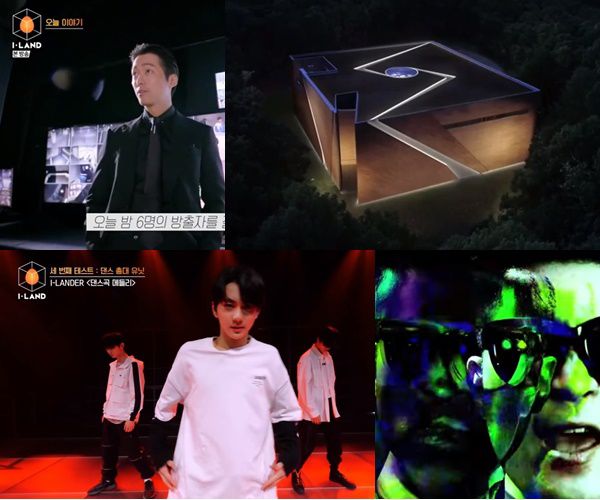 오디션프로 'I-LAND' 화면컷과 다이나믹듀오MV 컷(Mnet/유튜브)