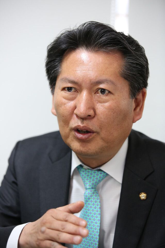 정청래 더불어민주당 의원. 류우종 기자 wjryu@hani.co.kr