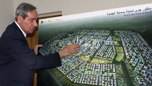 사미 아라지 이라크 국가투자위원장이 지난 2013년 한화건설이 짓고 있는 중동 최대 규모의 신도시 비스마야 프로젝트에 대해 설명하고 있다.