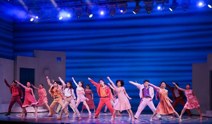 29일 서울 중구 흥인동 충무아트센터에서 열린 뮤지컬 <맘마미아!> 프레스콜에서 출연 배우들이 주요 장면을 시연하고 있다. 연합뉴스