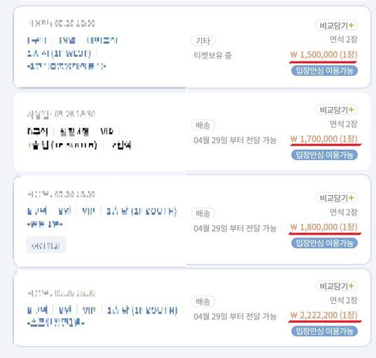지난 10일 기준으로 티켓베이 임영웅 콘서트 티켓 양도 글은 700여개에 이른다. 18만7천원 VIP석은 222만2200원까지 치솟았다. 티켓베이 화면 갈무리