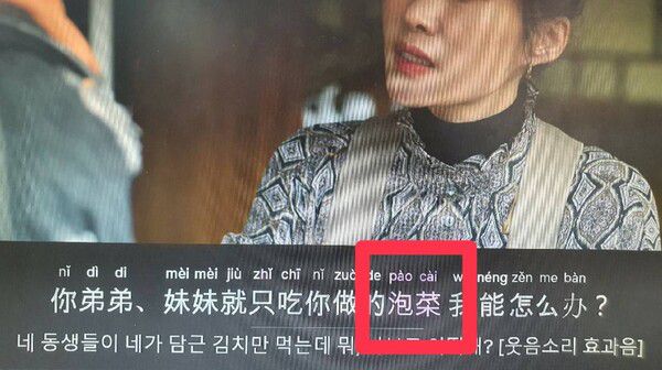 넷플릭스는 ‘내일 지구가 망해버렸으면 좋겠어’에서는 ‘김치’를 ‘파오차이’로 오역했다. 반크 제공