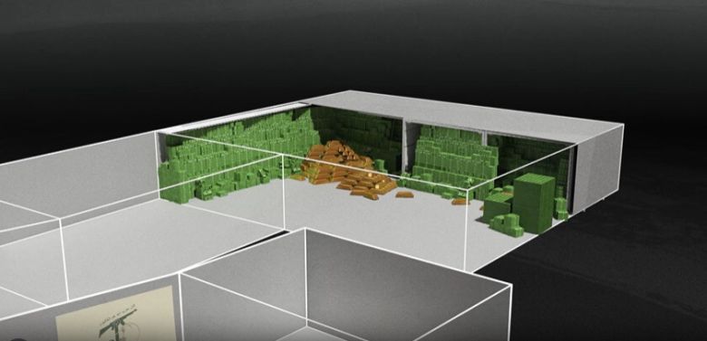 이스라엘군이 공개한 3D 영상. 알 사헬 병원 지하에 헤즈볼라의 자금이 숨겨져 있었다고 주장한다.