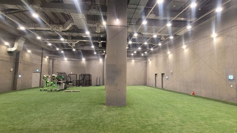 대전 한화생명 볼파크 내 실내연습장. 김양희 기자 whizzer4@hani.co.kr