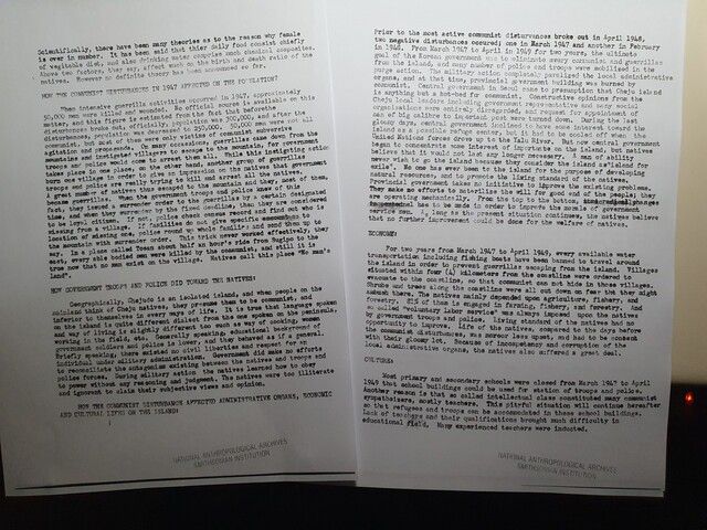 1951년 유진 크네즈 일행이 낸 제주도 조사보고서(영문) 미국 스미스소니언박물관