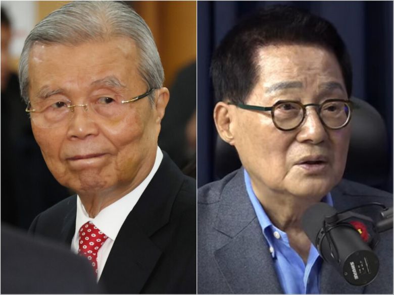 김종인 전 국민의힘 비상대책위원장, 박지원 더불어민주당 의원. 연합뉴스, 한겨레TV