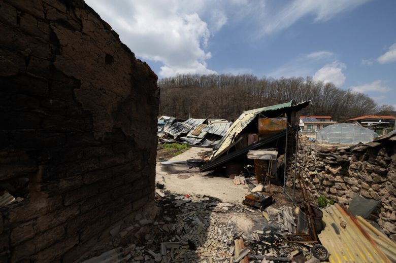 조탑마을 입구에서 작가의 오두막으로 올라가는 고샅길 주변 집들이 하늘을 날아다니는 ‘불폭탄’에 맞아 폐허가 됐다. 김진수 선임기자