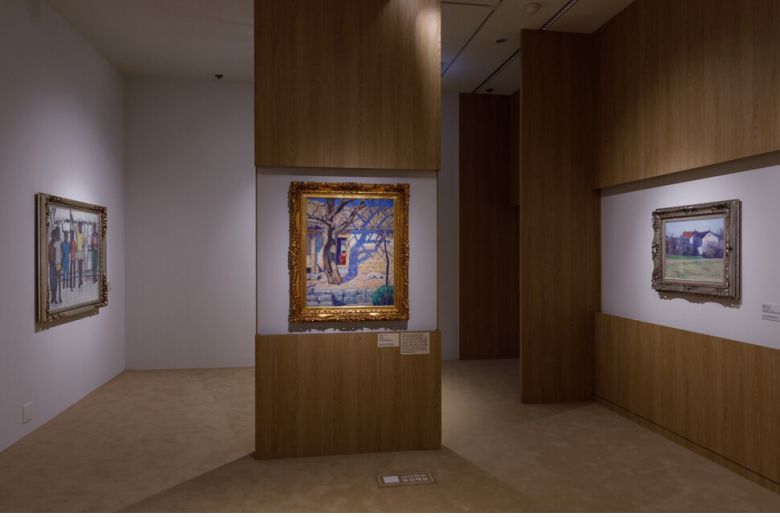 오지호 작가의 방. 1930년대 명작 ‘남향집’(가운데)과 1980년대 말년작 ‘세네갈 소년’(왼쪽)이 내걸려 있다. 국립현대미술관 제공