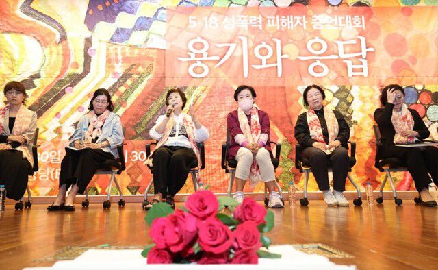 2024년 9월30일 서울 여의도 국회 도서관 강당에서 ‘5·18 성폭력 피해자 증언대회 용기와 응답’이 열렸다. 이날 증언자로 나선 김선옥씨 등 피해자들이 증언하고 있다. 윤운식 선임기자 yws@hani.co.kr