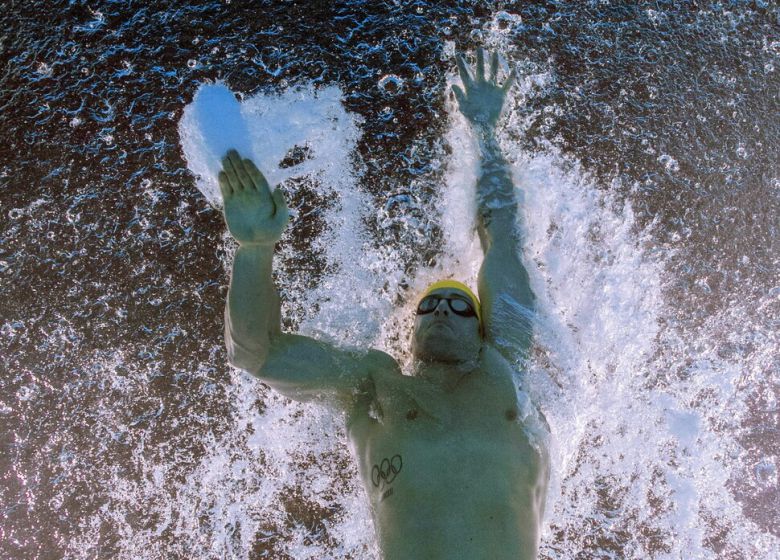 제임스 매그너슨이 2013년 스페인 바르셀로나에서 열린 세계수영선수권 남자 자유형 50m 경기에서 경기하고 있다. EPA연합뉴스