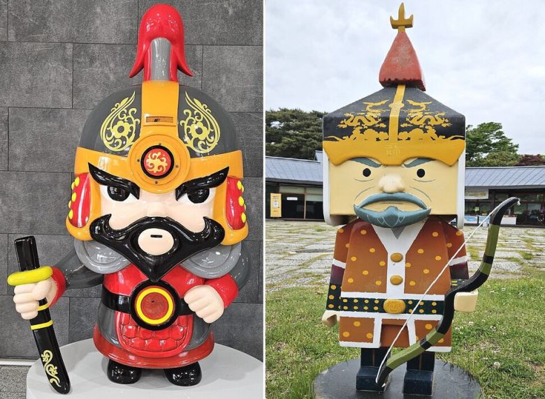 ‘이순신 승전길’ 노량해전 구간 곳곳에서 볼 수 있는 이순신 장군 캐릭터.