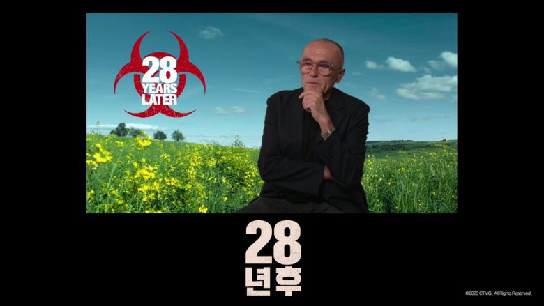 ‘28년 후’를 연출한 대니 보일 감독이 화상을 통해 한국 기자들과 이야기하고 있다. 소니픽처스코리아 제공