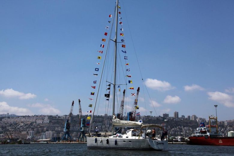 2010년 6월15일 이스라엘 북부 하이파 항구에 입항한 뉴질랜드 요트. 하이파/EPA 연합뉴스