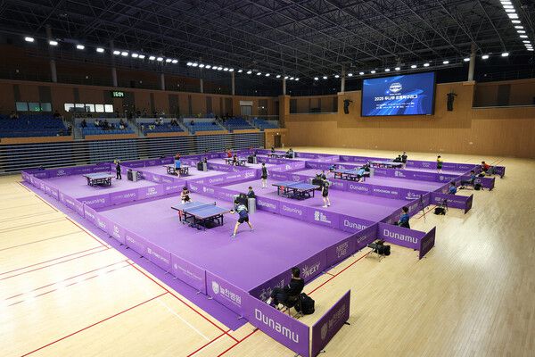 한국프로탁구연맹의 두나무 프로탁구리그 예선전 전경. 한국프로탁구연맹 제공