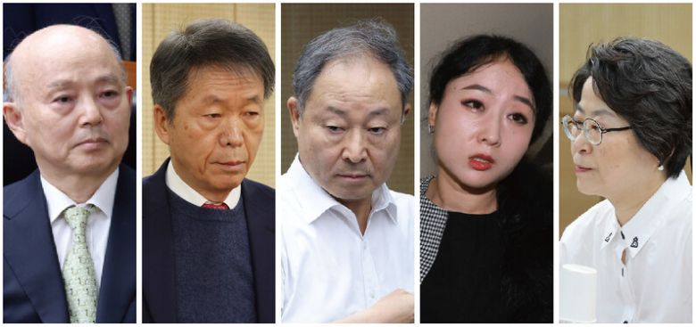 지난 2월10일 윤석열 방어권 보장 안건에 찬성한 인권위원들. 왼쪽부터 안창호 위원장, 김용원 상임위원, 한석훈·이한별·강정혜 위원. 김영원 기자 forever@hani.co.kr, 정용일 선임기자 yongil@hani.co.kr