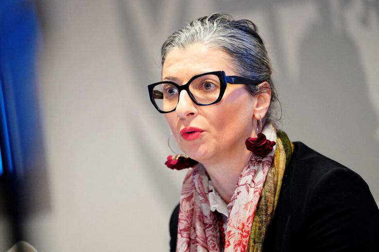 프란체스카 알바네제 유엔 팔레스타인 점령지 특별보고관이 지난 2월 5일 덴마크 코펜하겐에서 기자회견을 하고 있다. 로이터 연합뉴스