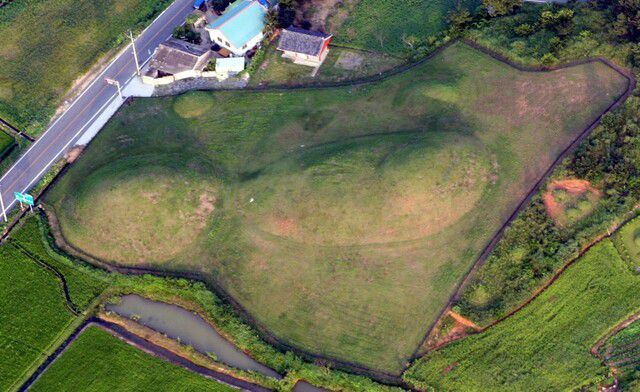 국가문화유산이 된 전남 영암군 시종면 내동리 쌍무덤. 영암군 제공