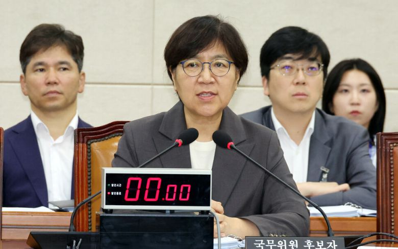 정은경 보건복지부 장관 후보자가 18일 서울 여의도 국회 보건복지위원회에서 열린 인사청문회에서 발언하고 있다. 김경호 선임기자 jijae@hani.co.kr