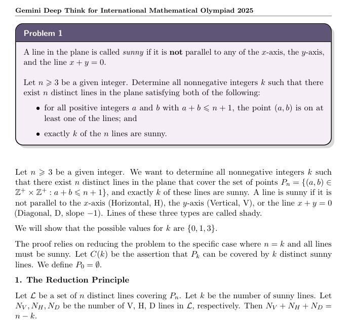 구글 인공지능 ‘제미나이 딥싱크’가 국제수학올림피아드에서 제출한 답안의 일부.