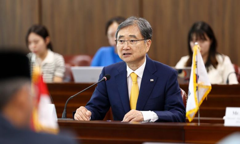 조현 외교부 장관이 지난 21일 서울 외교부에서 열린 한-인도네시아 외교장관회담에서 발언하고 있다. 연합뉴스