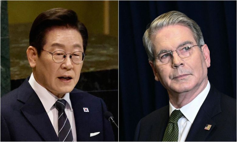 이재명 대통령과 스콧 베센트 미 재무장관. AP AFP 연합뉴스